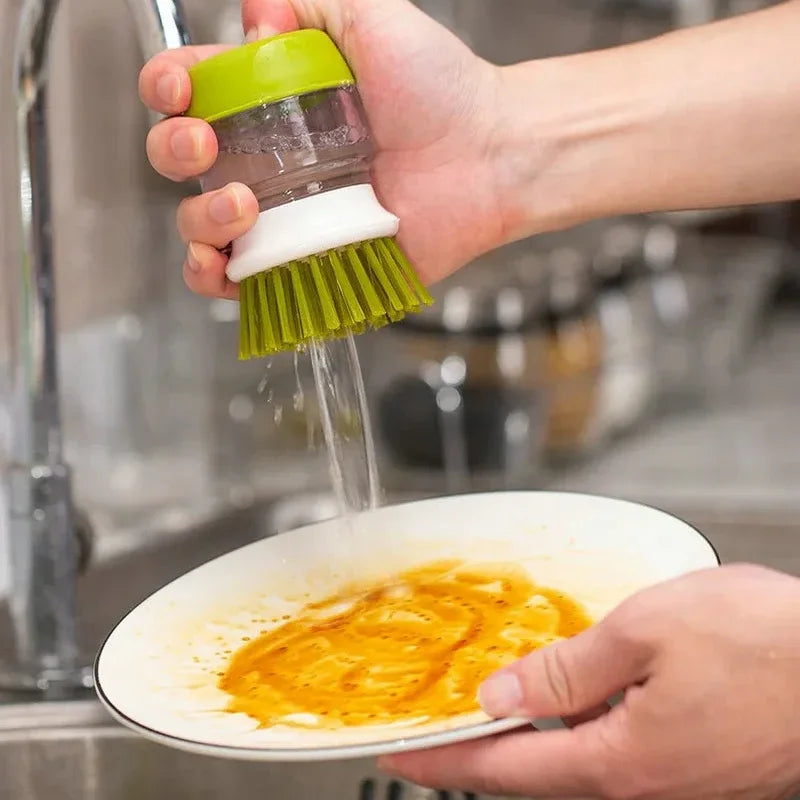 Spülbürste mit Seifenspender – Ergonomischer Griff und Halterung