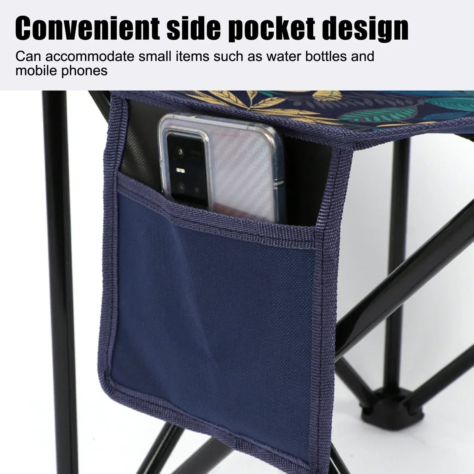 Folding chair for camping and outdoor use with carrying bag