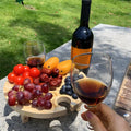 Foldable Wooden Picnic Table with Wine Glass Holders & Bottle Holder