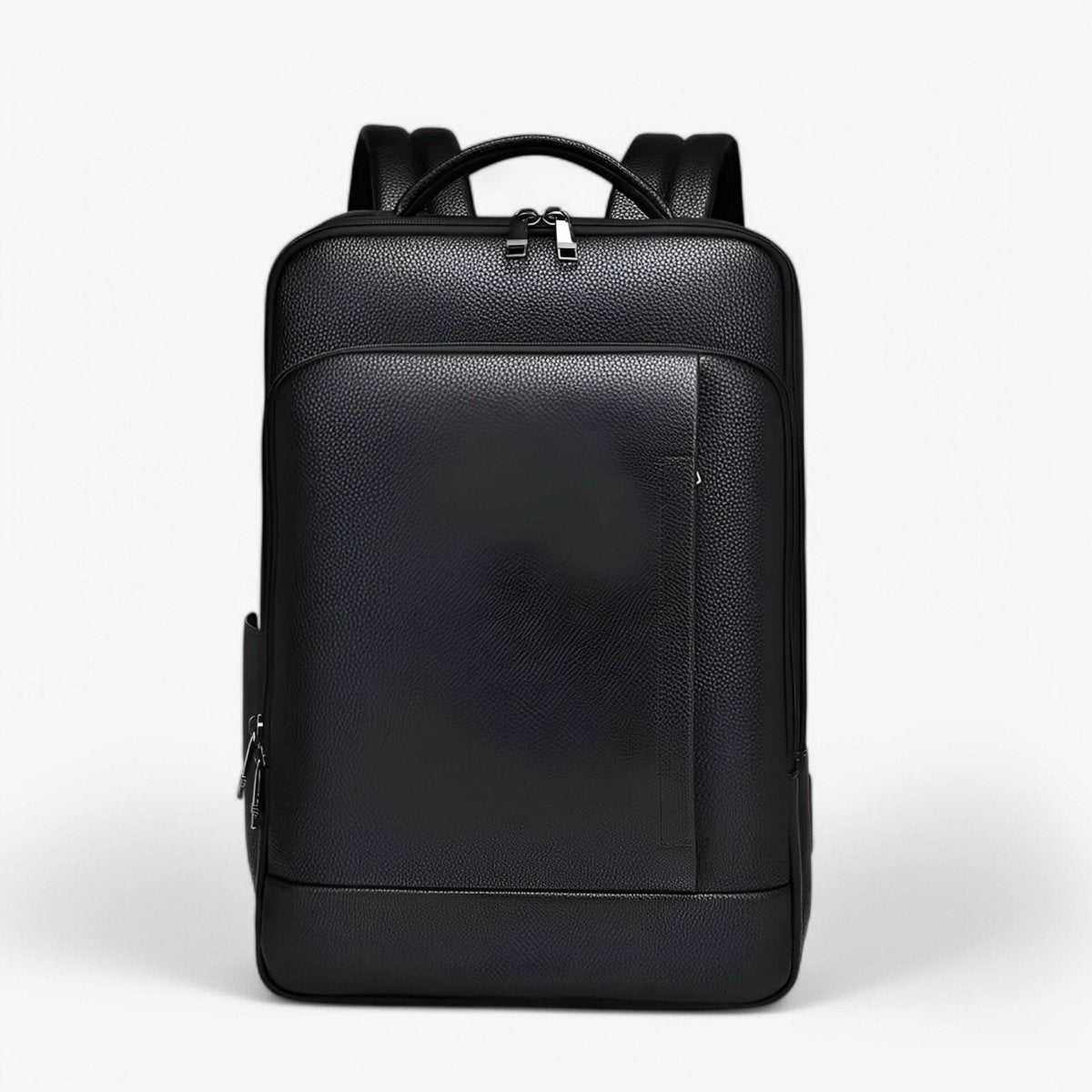 Leather backpack with USB charging port for 15.6-inch laptop