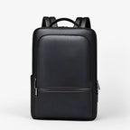 Leather backpack with USB charging port for 15.6-inch laptop