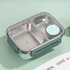 Insulated stainless steel lunchbox with bento compartments