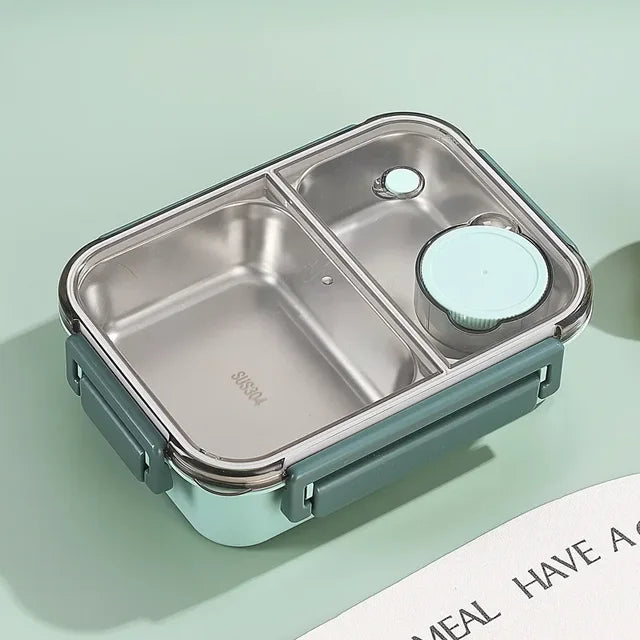 Lunchbox Edelstahl 3-geteilt mit Heizfunktion