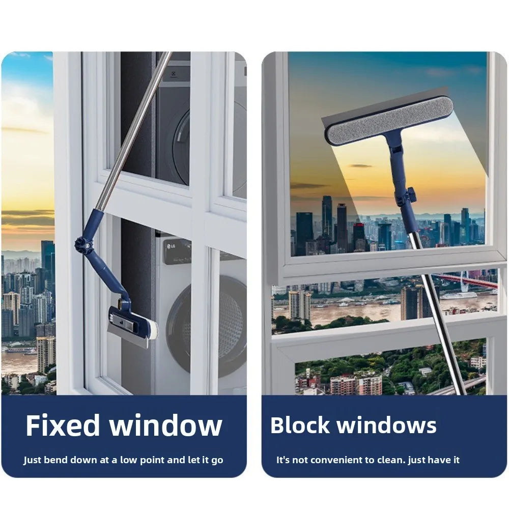 Window cleaner with telescopic handle – Reach every corner effortlessly
