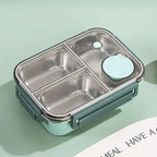 Lunchbox stainless steel 3-compartment with heating function