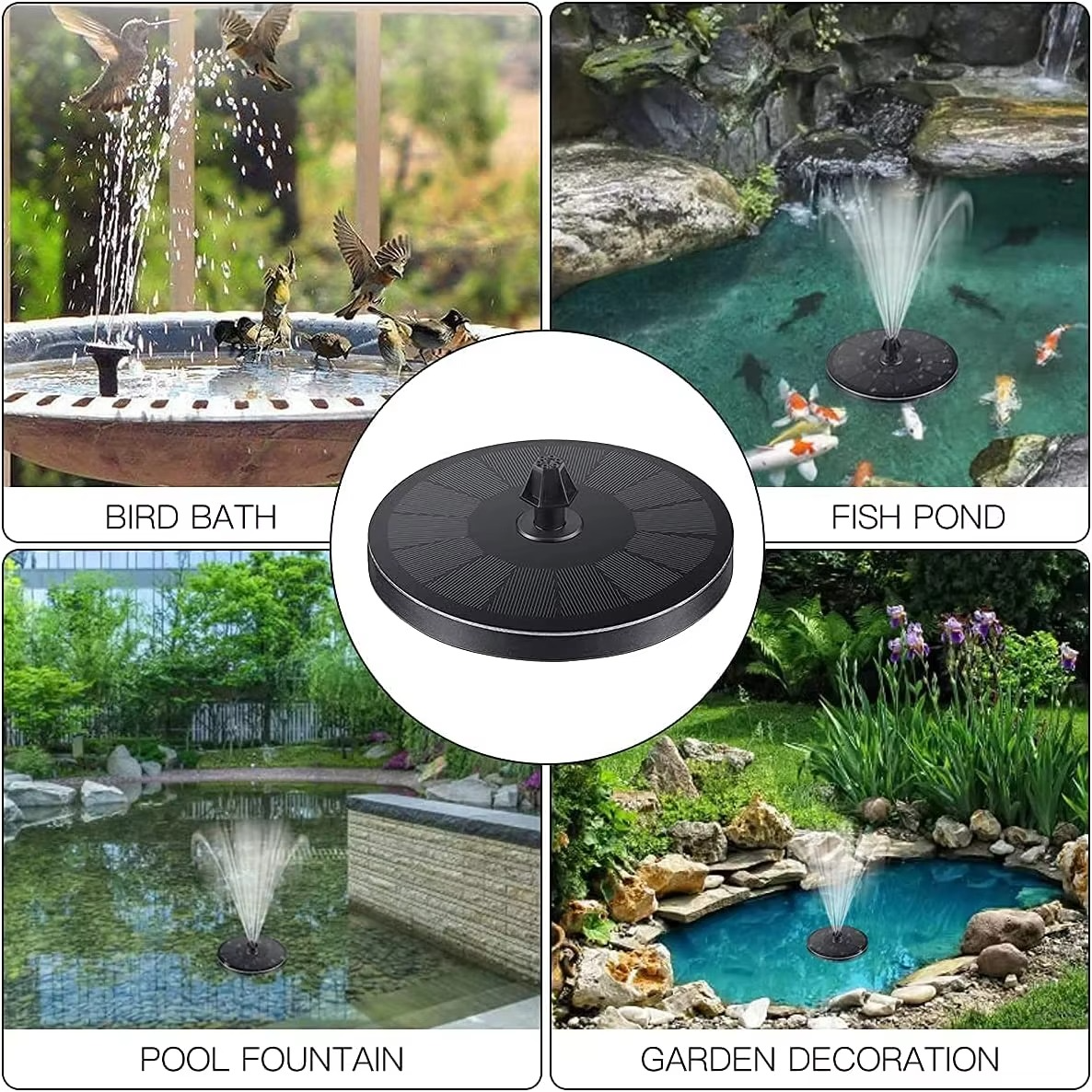 Solar-Springbrunnen schwimmend für Gartenteich