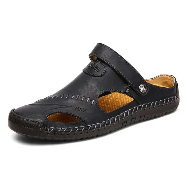 Herren-Sandalen Leder mit Klettverschluss