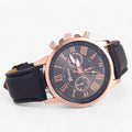 Elegante Damenuhr mit echtem Lederarmband