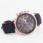 Elegante Damenuhr mit echtem Lederarmband