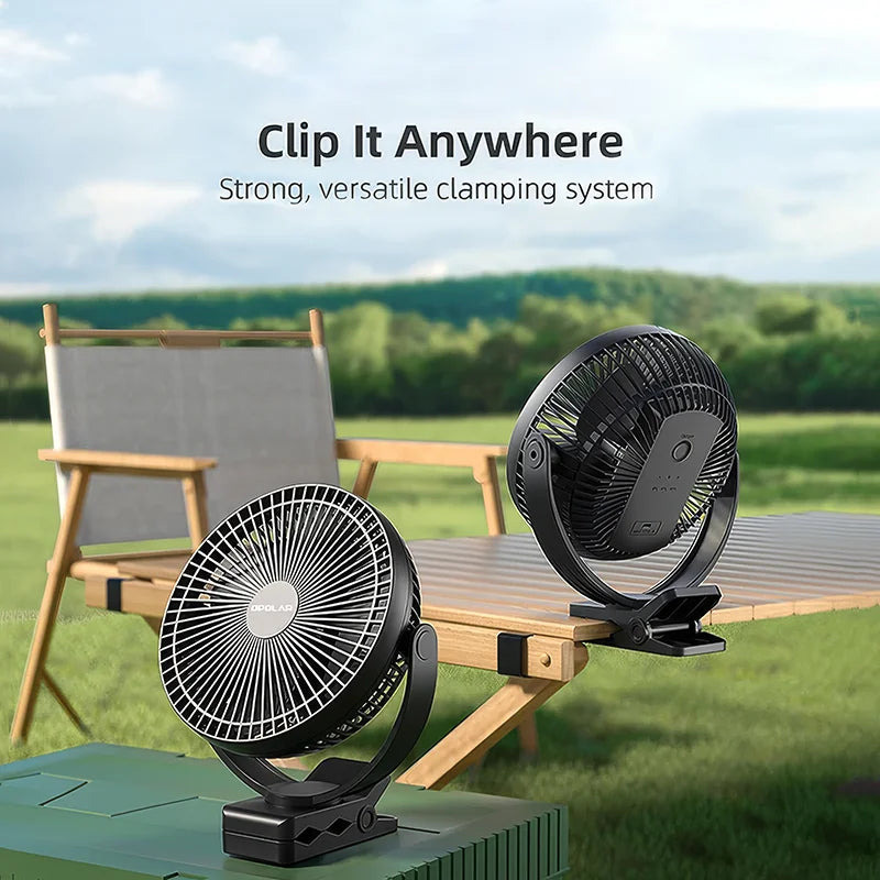 Akku-Klemmventilator 20 cm mit USB-C-Ladung