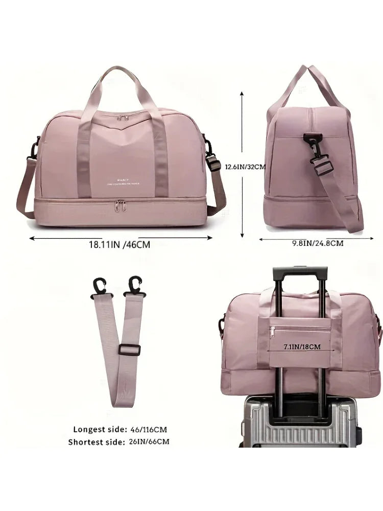 Reisetasche mit separatem Schuhfachx 24 cm Pink