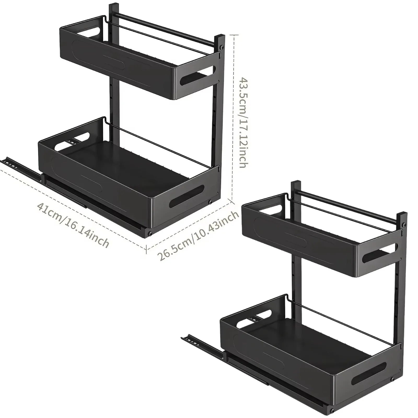 Ausziehbarer Küchenschrank-Organizer 2-stufig