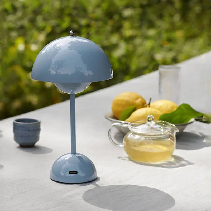 Dimmbare LED-Tischlampe mit Akku – Pilzform Design