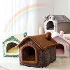 Soft Animal House Bed – Cozy Sleeping House for Cats & Small Dogs