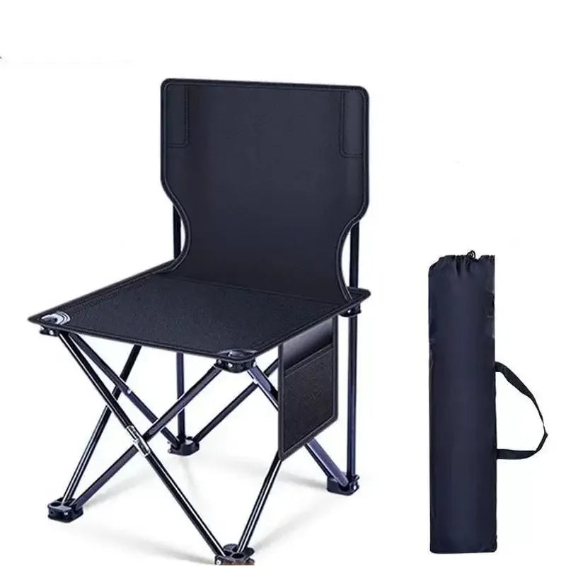 Folding chair for camping and outdoor use with carrying bag