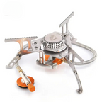 Camping stainless steel gas stove foldable with windscreen