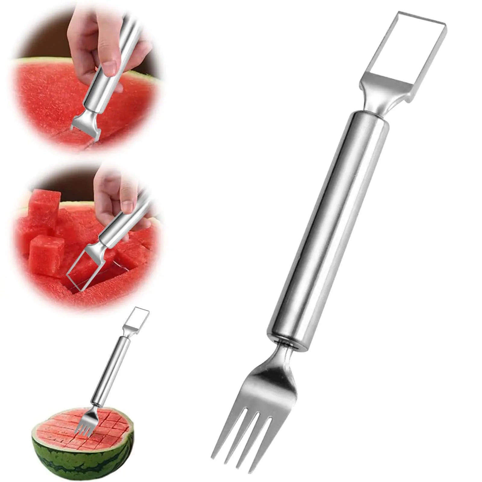 Wassermelonen-Schneider aus Edelstahl mit Gabel