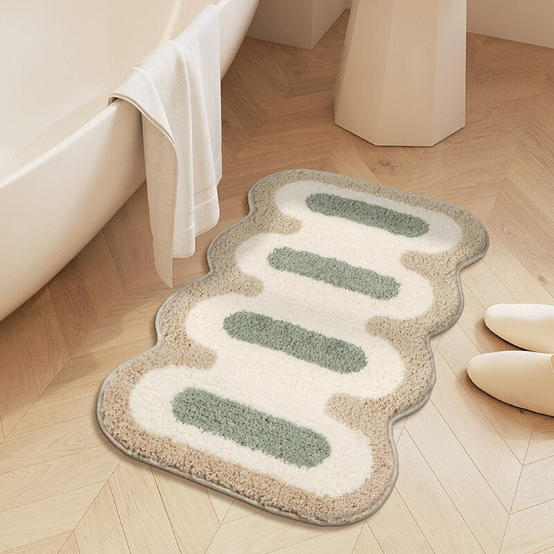 Bath mat with geometric pattern – non-slip and highly absorbent
