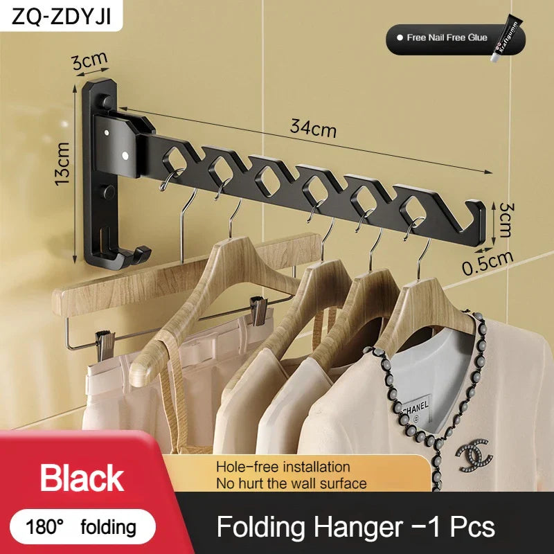Foldable wall dryer with 180° swivel function