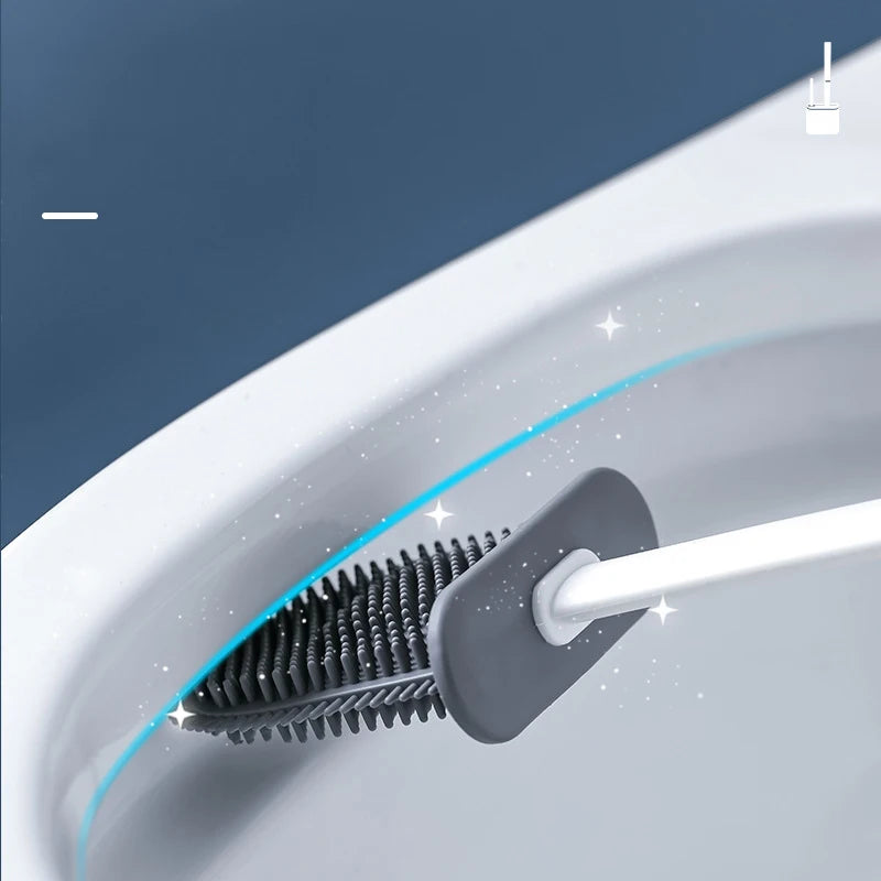 Silicone Toilet Brush with Wall Mount – Hygienic and Easy to Clean