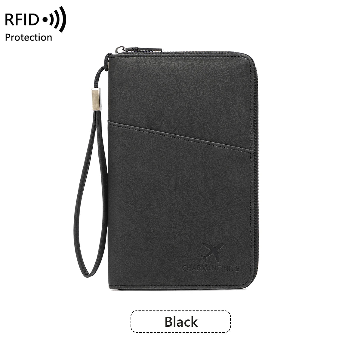 Reisepass-Organizer mit RFID-Schutz und Rundumreißverschluss