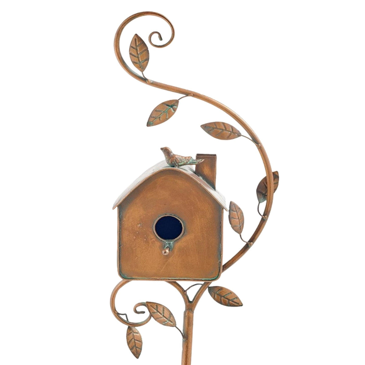 Dekorativer Metall-Vogelhaus-Gartenstab – Vintage-Stil