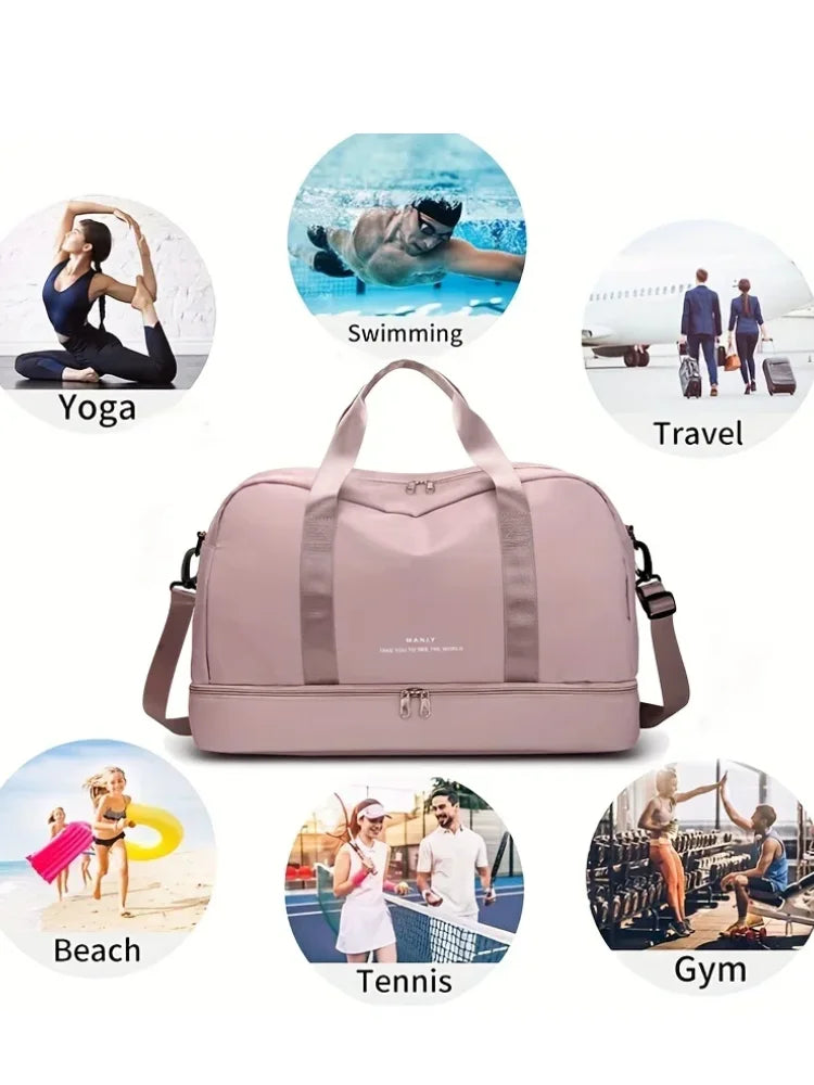 Reisetasche mit separatem Schuhfachx 24 cm Pink