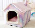 Soft Animal House Bed – Cozy Sleeping House for Cats & Small Dogs