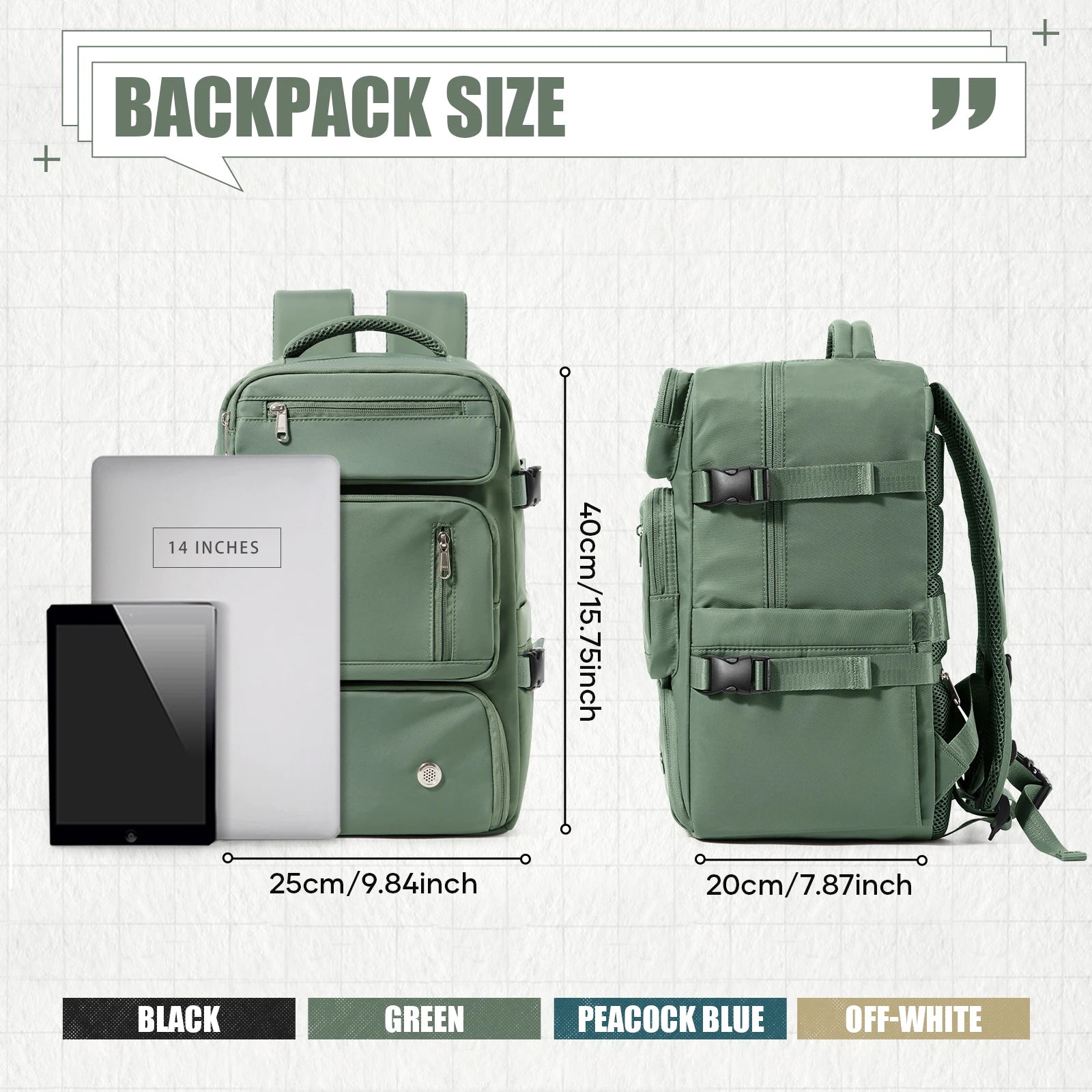 Rucksack 40x20x25 cm – Handgepäck für Flugzeug und Laptop