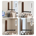 Wandgarderobe Klappbar Holz mit Metallstange für Kleidung