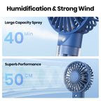 Mini-Ventilator mit Wassernebelzerstäuber und 2000 mAh Akku