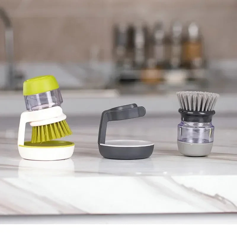 Spülbürste mit Seifenspender – Ergonomischer Griff und Halterung
