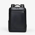 Leather backpack with USB charging port for 15.6-inch laptop