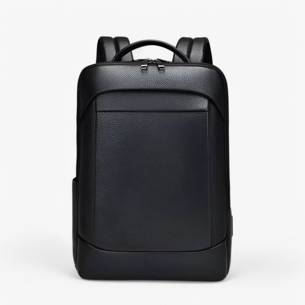 Leather backpack with USB charging port for 15.6-inch laptop