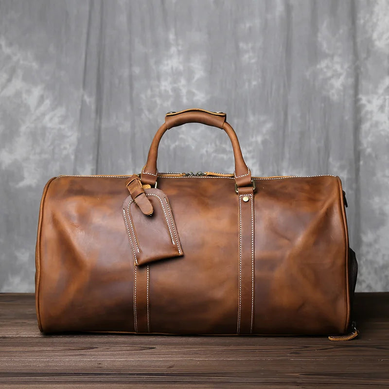 Reisetasche Leder Vintage Braun – Große Kapazität