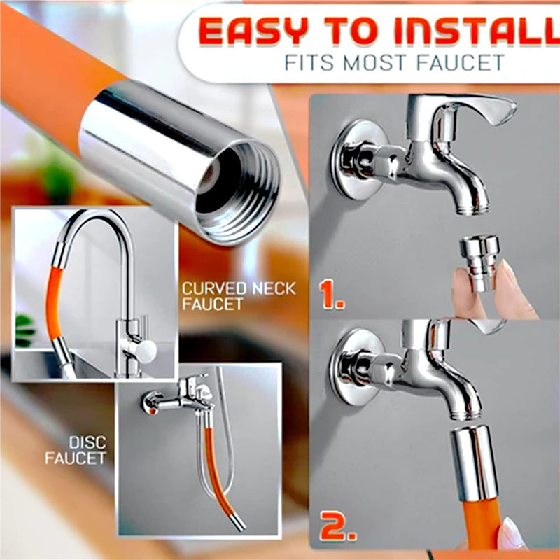 Flexible faucet extension 360° rotatable