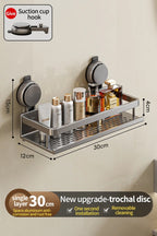 Bathroom shelf with suction cup – No drilling required