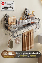 Bathroom shelf with suction cup – No drilling required