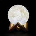 Moon Lamp with Wooden Stand – 16 Colors & Dimmable