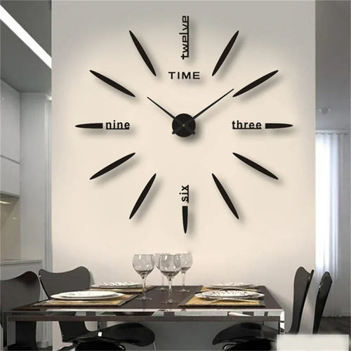 3D Wall Clock for Self-Sticking – Modern Acrylic Look