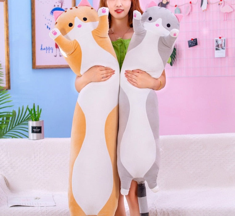 Plush Cat Pillow – Soft, Long, Various Sizes