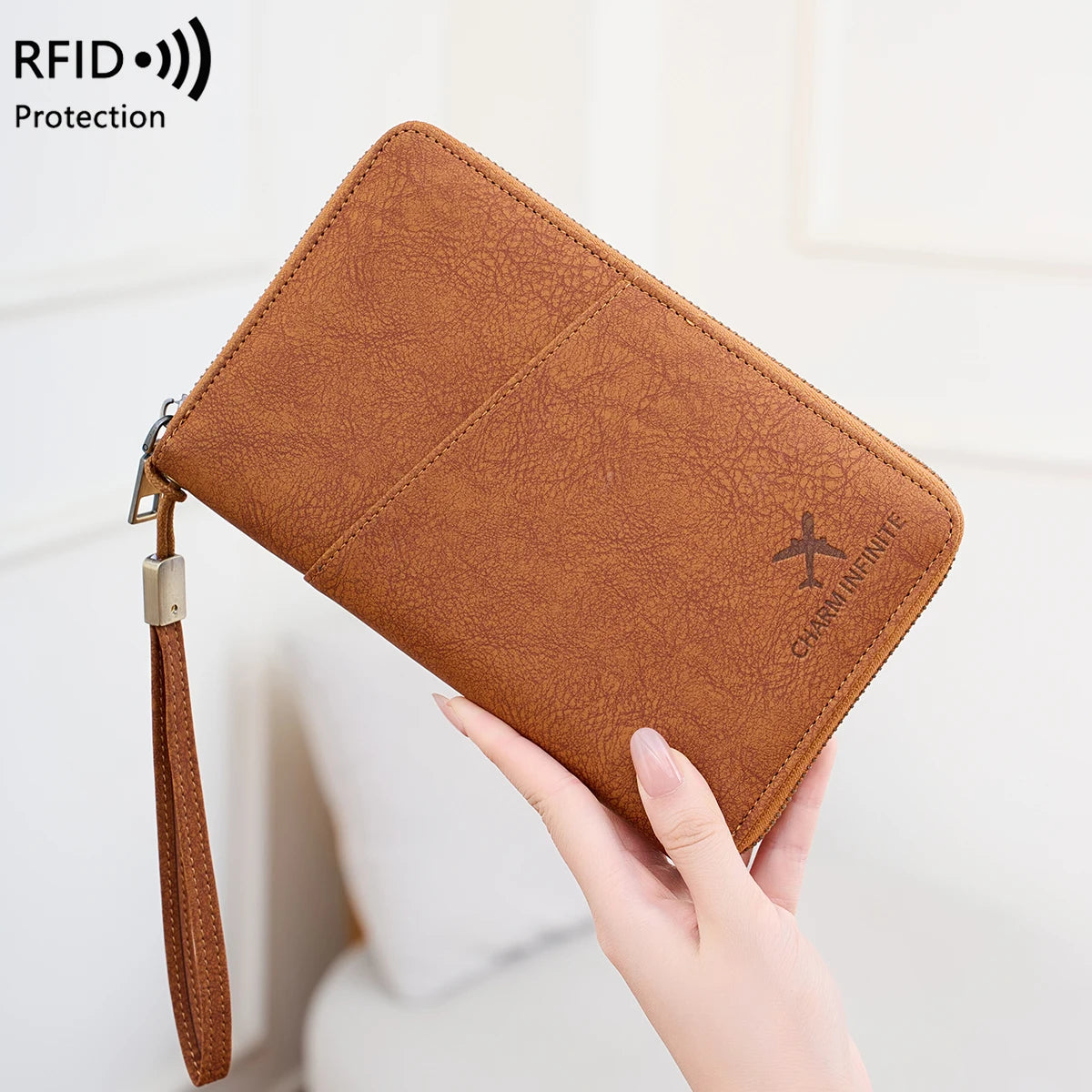 Reisepass-Organizer mit RFID-Schutz und Reißverschluss