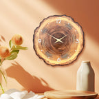 Wanduhr im Baumscheiben-Design mit lautlosem Uhrwerk