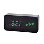 LED alarm clock wood design with temperature display