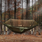 Outdoor hammock with mosquito net and storage bag