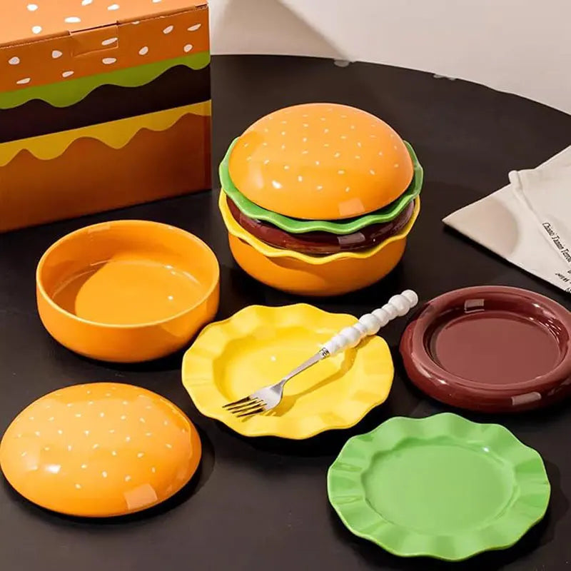 Burger-Servierset in Hamburger-Form, stapelbar