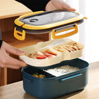 Bento-Box 2-stufig mit Löffel und Gabel, 1200 ml