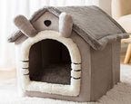 Soft Animal House Bed – Cozy Sleeping House for Cats & Small Dogs