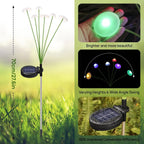 Solar mushroom light with 6 swinging lamp heads – set of 2