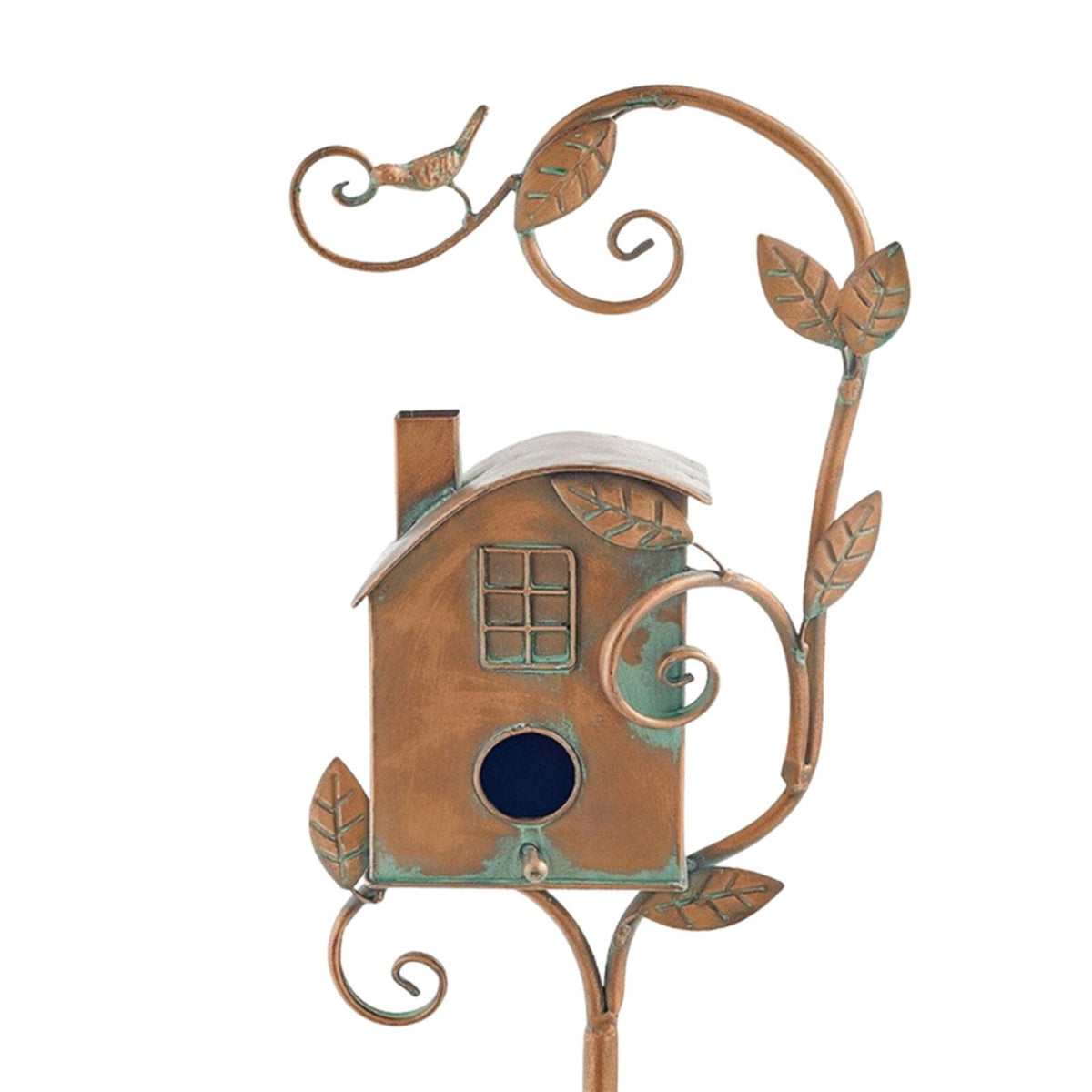 Dekorativer Metall-Vogelhaus-Gartenstab – Vintage-Stil